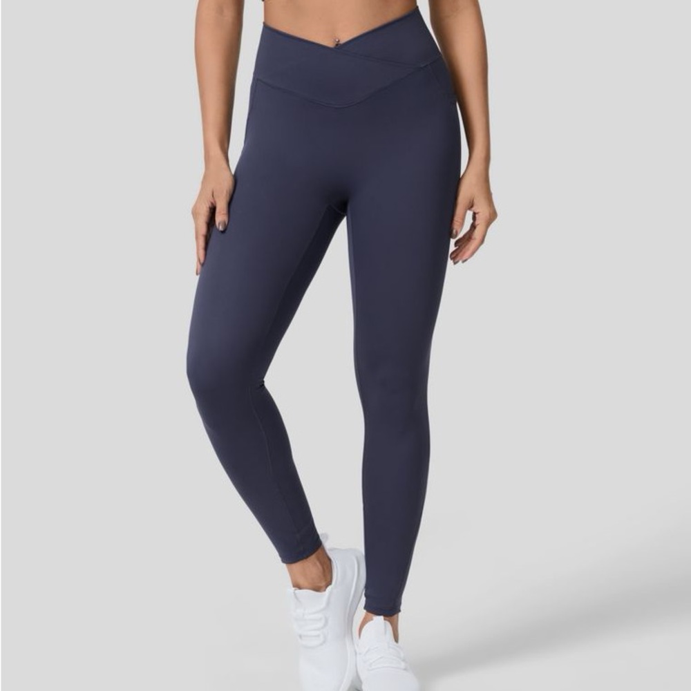 Patitoff® Pet Hair Resistant High Waisted Crossover Side Pocket Yoga Leggings
